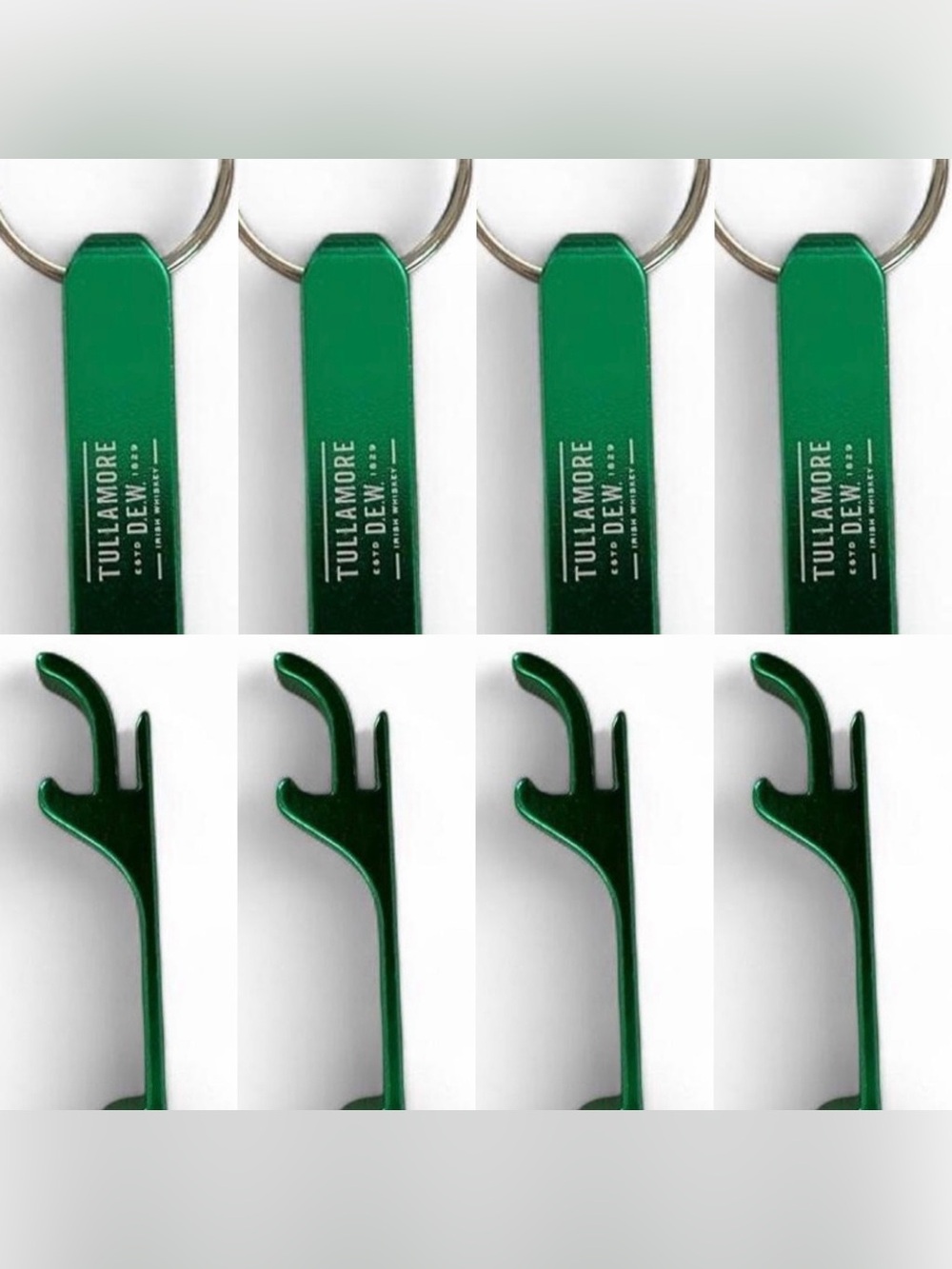 NWOT Tullamore Dew Green Aluminu Keychain Bottle Opener Set of 8